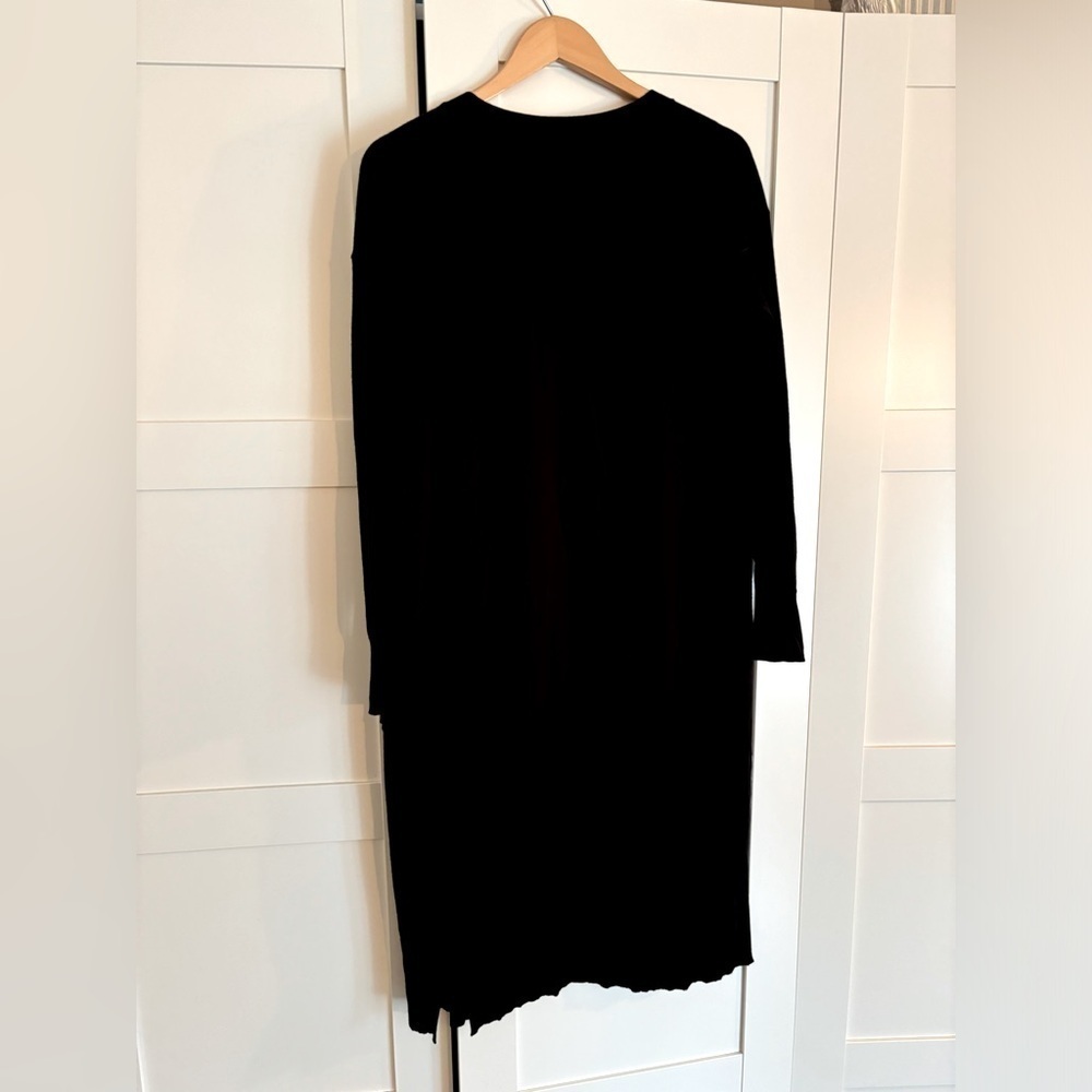 Nordstrom Signature Cotton and Cashmere Long Black Cardigan size XS - Picture 4 of 8